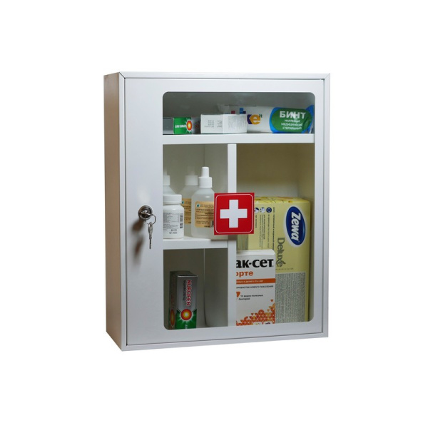 Аптечка металлическая Klesto G45/2 со стеклом