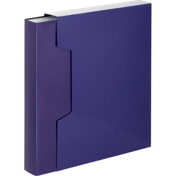 Папка файловая с вкладышами 100шт КОМУС Line 700мкм в коробе, глянц синий