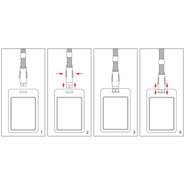 Держатель для бейджа c пластиковым замком черн.  Attache K-1022