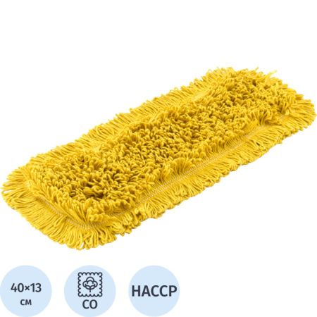 Насадка МОП плоский 40х13см ухо+карман хлопок жёлтый CN3068