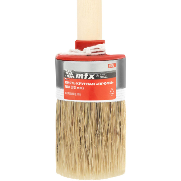 Кисть круглая Профи №8/35 мм, натур. щетина MATRIX 82045