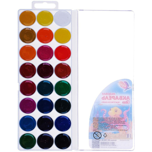 Краски акварельные Луч Zoo 24 цв  пласт упак б/кисти,  29С 1692-08