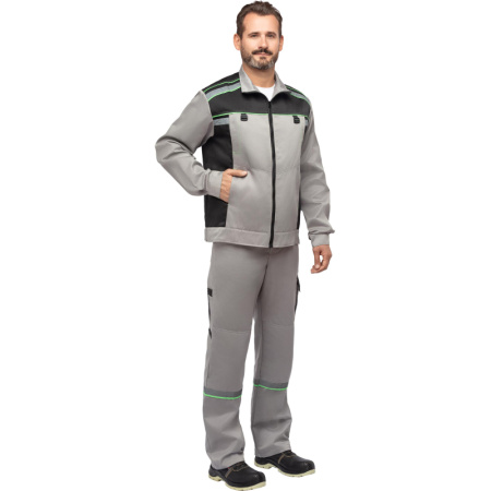 Костюм рабочий летний муж. л26-КПК сер/черн (р.56-58) 170-176