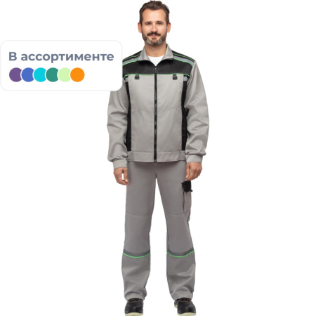 Костюм рабочий летний муж. л26-КПК сер/черн (р.60-62) 170-176
