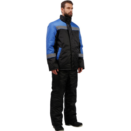 Куртка рабочая зимняя утепленная муж з38-КУ голубая/черн (р.64-66) 170-176