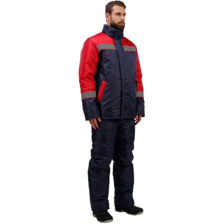 Куртка рабочая зимняя утепленная муж з38-КУ т.син/красн (р.52-54) 170-176
