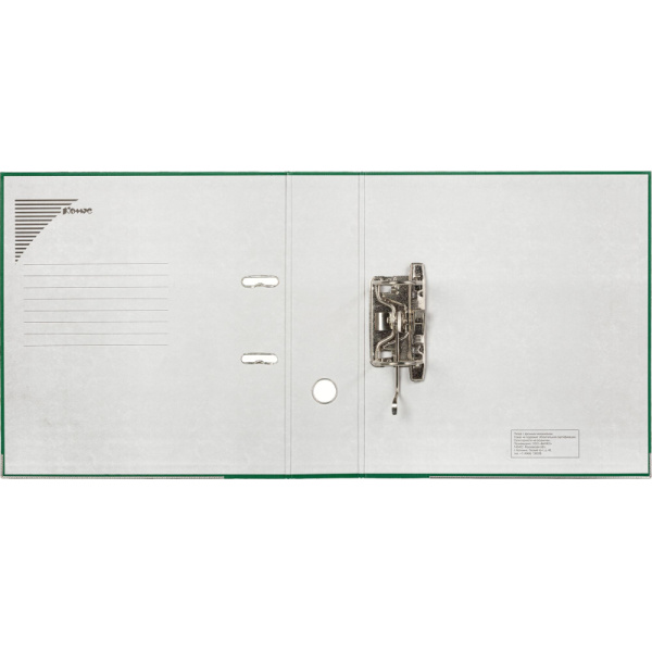 Папка-регистратор с арочн.мех.Комус Экономи 80мм,зелая,ПБП1,карм.кор,мет.уг