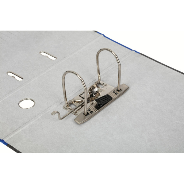 Папка-регистратор с аро.мех.Комус мрам,бум/бум80мм,син кореш,карм.к,мет.уг