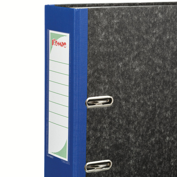 Папка-регистратор с аро.мех.Комус мрам,бум/бум80мм,син кореш,карм.к,мет.уг