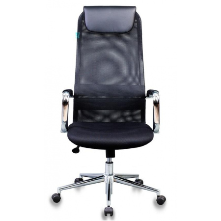 Кресло VB_Бюрократ KB-9N/BLACK ткань,сетка черный TW-01 TW-11, хром