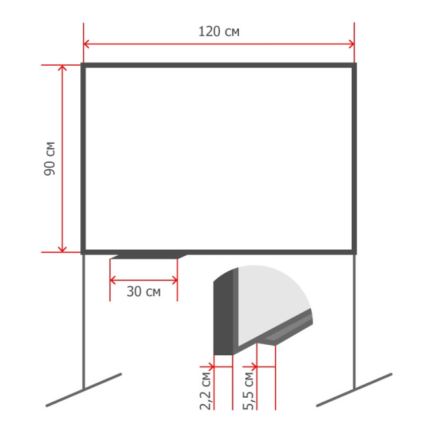 Доска магнитно-маркерная(бел)/пробковая Attache Twist 90х120 вращ.,ролики