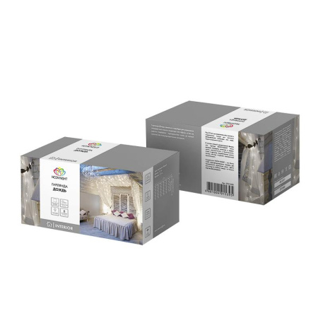 Гирлянда светодиодная Дождь 1,5x1,5 м, 144 LED, мерцание, белый,  235-035