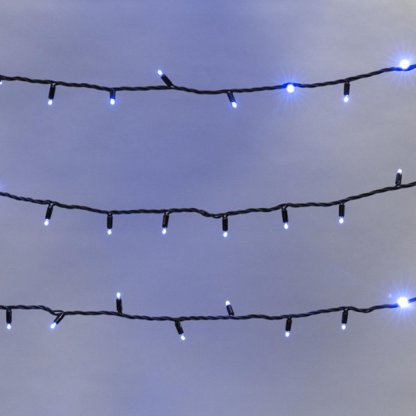 Гирлянда светодиодная Дюраплей LED 20м 200 LED черный каучук Синий 315-153