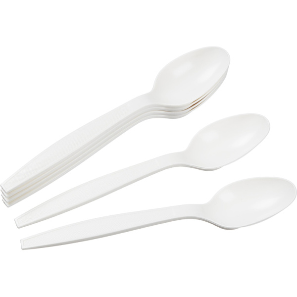 Ложка одноразовая столовая 170мм, белая, кукурузный крахмал, 50шт/уп