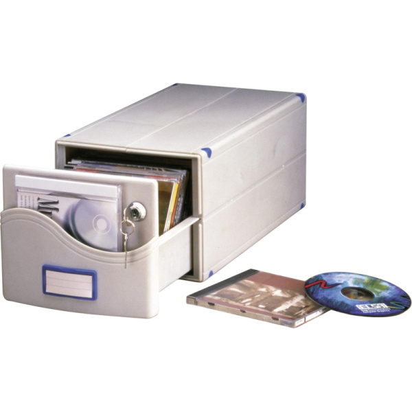 Бокс для CD/DVD дисков на 30 шт, замок, ProfiOffice, сер, МВ-30SL