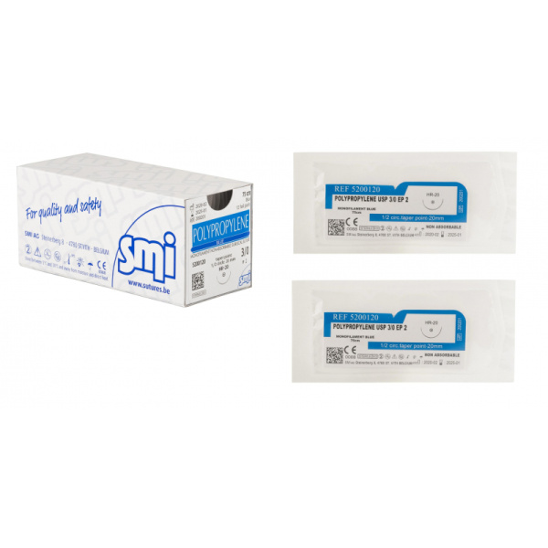 Шовный материал Полипропилен 3/0 75см, кол. 20мм, 1/2  5200120 12шт/уп