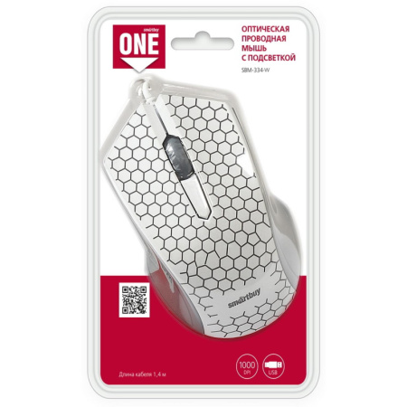 Мышь компьютерная Smartbuy ONE 334 белая (SBM-334-W)