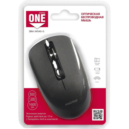 Мышь компьютерная Smartbuy ONE 345AG серая (SBM-345AG-G)