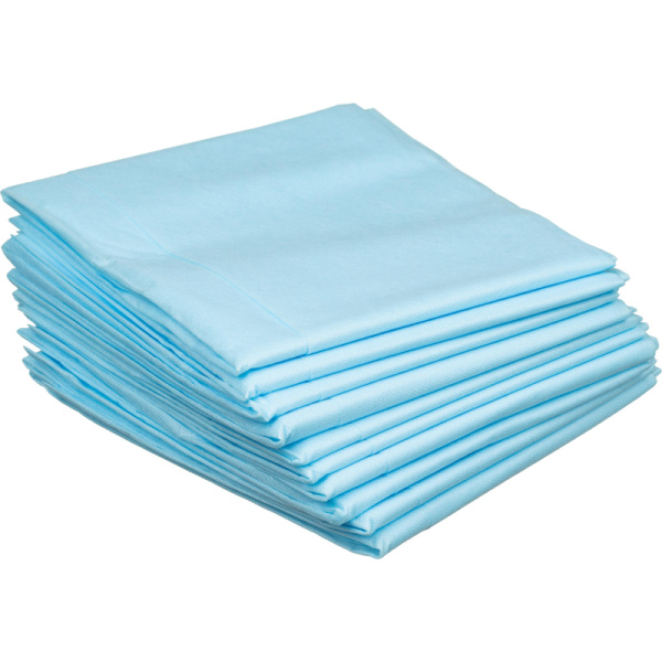 Простыня н/с 140х80 спанбонд, пл.25, голубой, 20 шт/уп  Гекса
