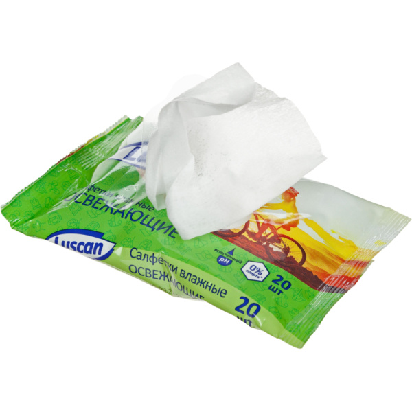 Салфетки влажные Luscan освежающие 20шт/уп