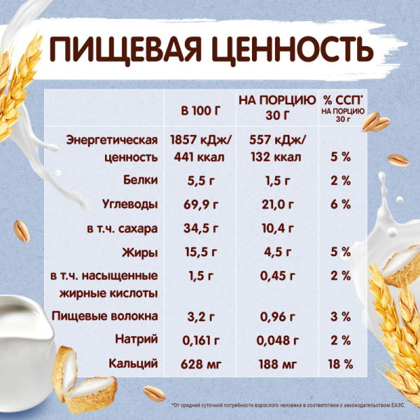 Подушечки Хрутка хрустящие мультизлаковые с молочной начинкой, 250г