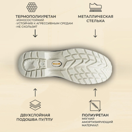Полуботинки с перфор (сандалии) Мистраль ULTRA ПУ/ТПУ с ПП и АС р.44 SJ4000