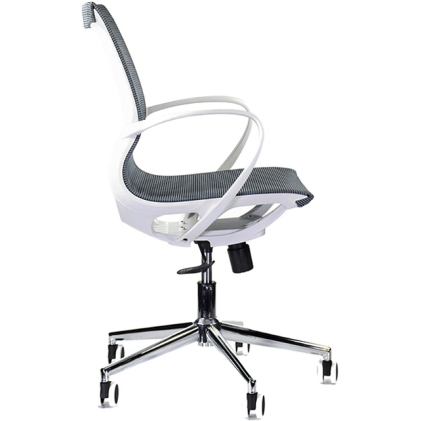 Кресло UP_Йота М-805 white pl сетка голубой, пластик белый, хром