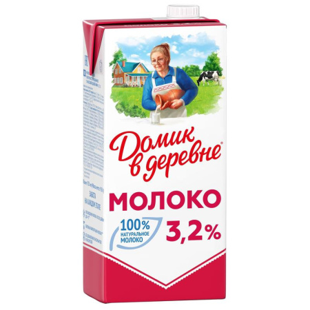 Молоко Домик в Деревне 3,2% 950г,79286