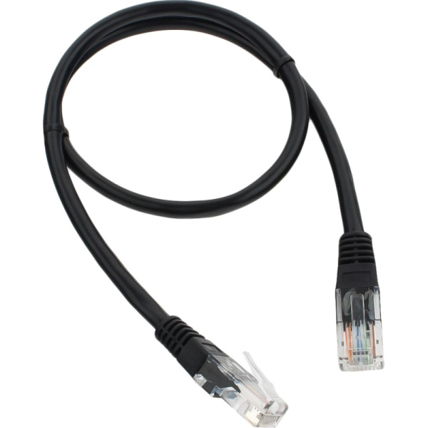 Патч-корд UTP Cablexpert PP12-0.5M/BK кат.5e, 0.5м, черный