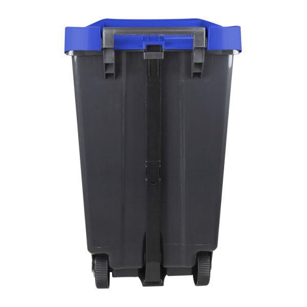 Контейнер-бак мусорный 110 л пластиковый на 2-х колесах с крышкой, синий