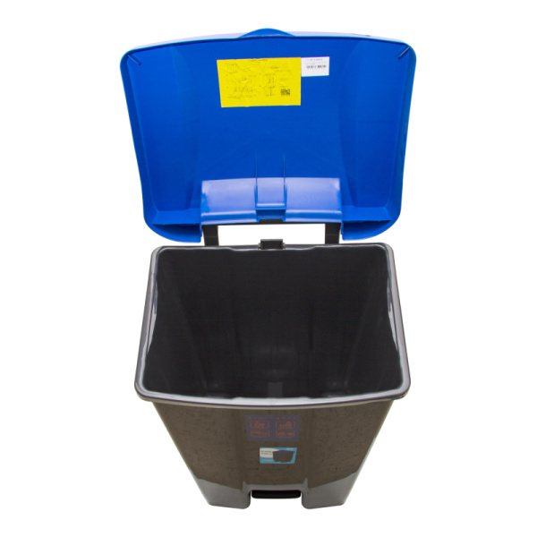 Контейнер-бак мусорный 110 л пластиковый на 2-х колесах с крышкой, синий