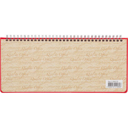 Планинг недатированный 305 х 130 мм Velvet красный 128 стр. 3-364/10