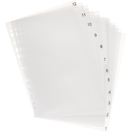 Разделитель листов 12-1 цифровые пластик.Комус