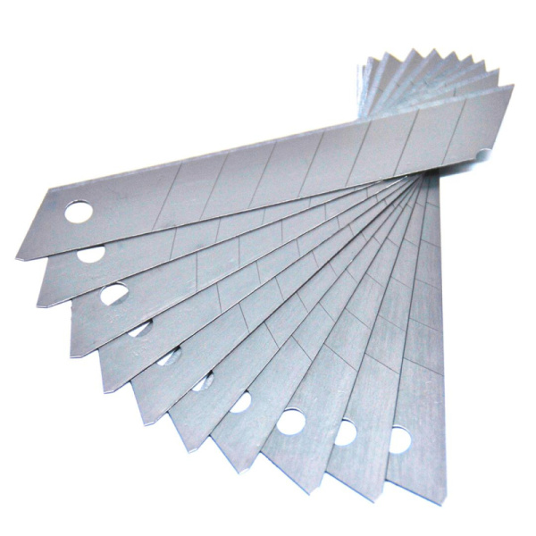 Лезвие для ножей запасное 18мм х 0,35мм (10шт/уп) пласт.футляр (13-06-018)