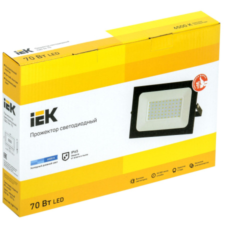 Прожектор светодиодный СДО 06-70 6500К IP65 черн. ИЭК LPDO601-70-65-K02