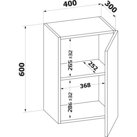 Шкаф Сокол настенный ПН-04 400x300x600 Белый
