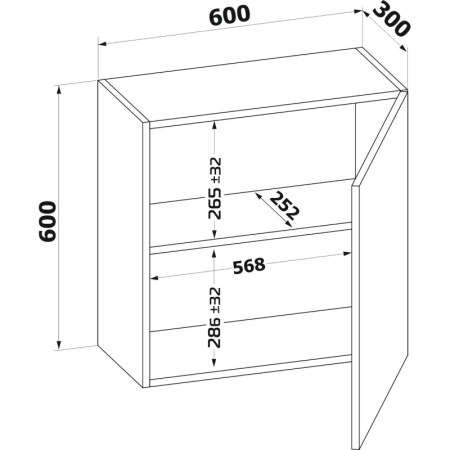 Шкаф Сокол настенный ПН-06 600x300x600 Белый