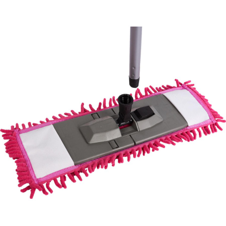 Швабра флаундер для пола пласт 47х16 в сборе с насад Chenille микрофSV5104