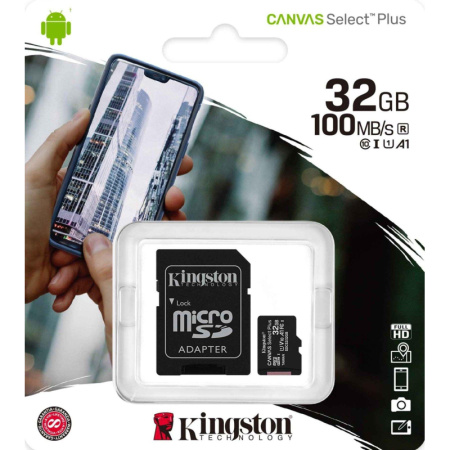 Карта памяти Kingston Canvas Select Plus microSDHC UHS-I +ад, SDCS2/32Gb