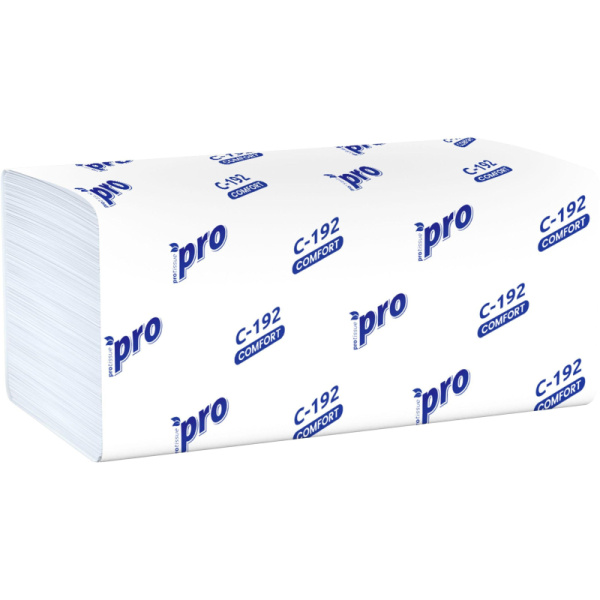 Полотенца бумажные д/дисп.Protissue 1сл бел 250л/пач 20пач/кор V-слож.C192