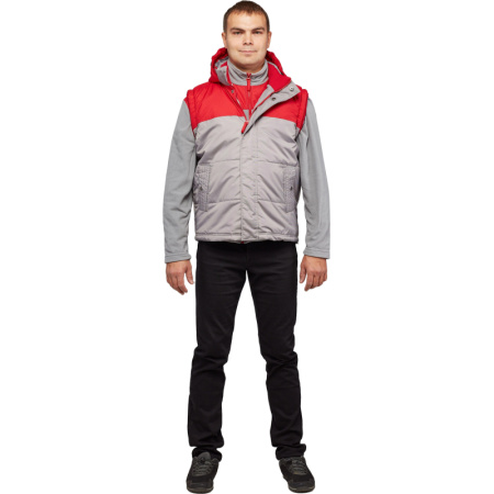 Жилет утепленный цв. серый/красный р. 44/170-176