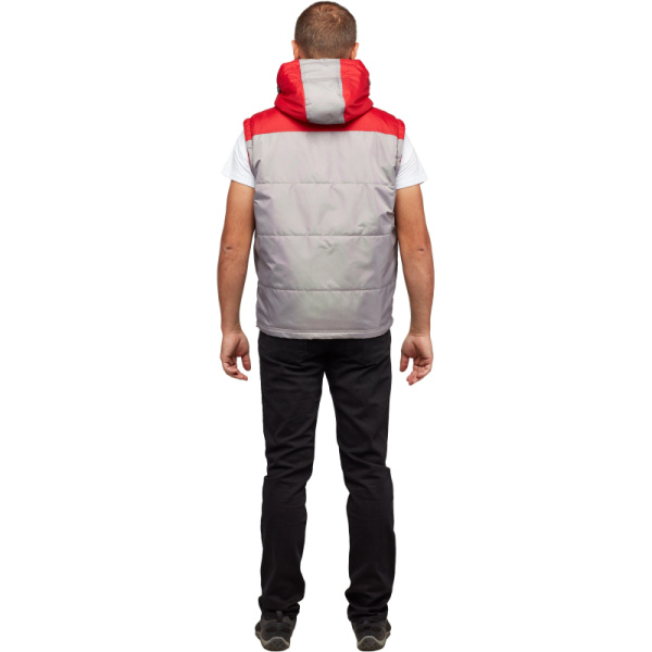 Жилет утепленный цв. серый/красный р. 52/170-176