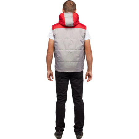Жилет утепленный цв. серый/красный р. 52/170-176