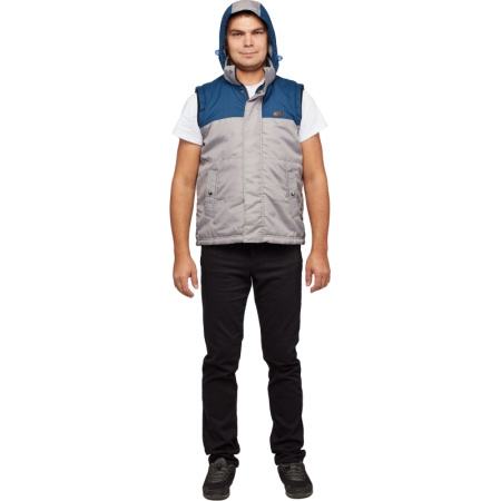 Жилет утепленный цв. серый/синий р. 56/170-176