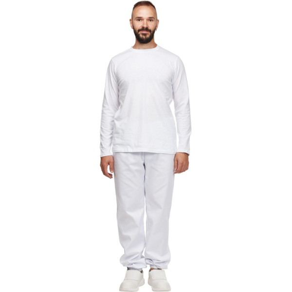 Футболка (160 г.) с длинным рукавом бел.(M)