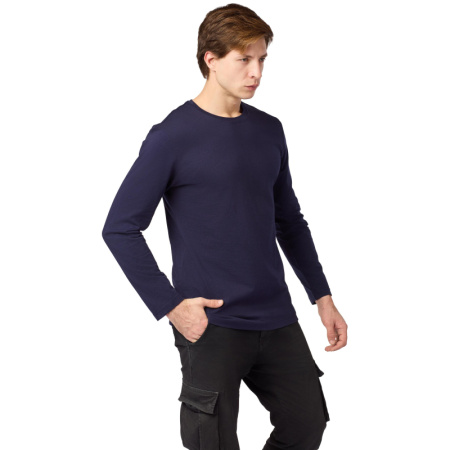 Футболка (160 г.) с длинным рукавом т.-син.(XXXL)