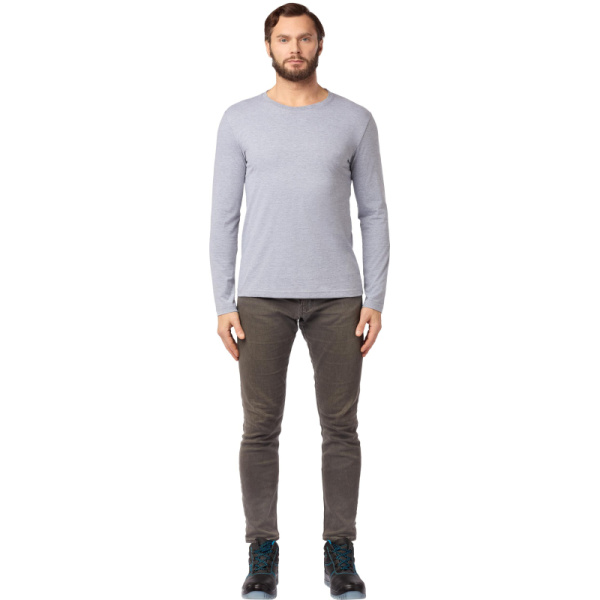 Футболка (160 г.) с длинным рукавом сер.(XXXL)