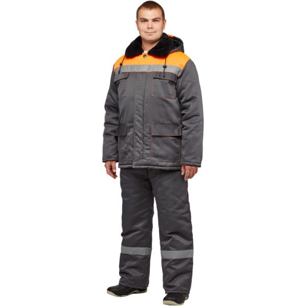 Костюм рабочий зимний муж з35-КПК сер/оранж ( 56-58) 158-164 (Арсенал-СП)