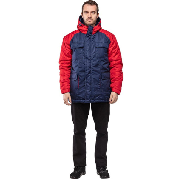 Куртка рабочая зимняя з41-КУ цв. синий/красный (р.44-46) 170-176