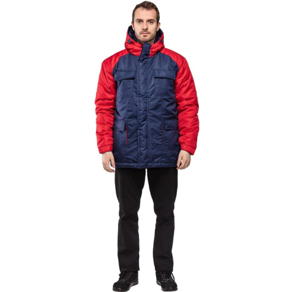 Куртка рабочая зимняя з41-КУ цв. синий/красный (р.48-50) 170-176